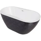 Besco Kylpyamme Navia Glam Graphite, 150 x 80 cm, valkoiset yksityiskohdat