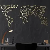 Hobby Hall Seinäkoriste World Map - Gold, 1 kpl.