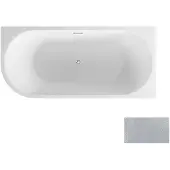 Besco Kylpyamme Zoya Glam Silver, 170 x 80 cm, oikeanpuoleinen, kromisifonilla
