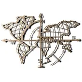 Hobby Hall Seinäkoriste "World Map Compass Led", 1 kpl.