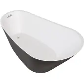 Besco Kylpyamme Melody, Black&White Matt, 170 x 80 cm, kromisifonilla