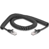 DeLOCK – RJ45 Coiled Cable male to male Cat.5e 2 m black (87993)