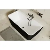 Besco Kylpyamme Varya Black&White, 150 x 75 cm, mustat yksityiskohdat