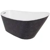 Besco Kylpyamme Melody Glam, Grafiitti, 170 x 80 cm, kromisifonilla