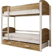 ADRK Furniture Kerrossänky Jori, 180x80 cm, ruskea/valkoinen