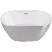 Besco Kylpyamme Navia Glam Silver, 140 x 75 cm, kromisifonilla