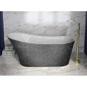 Besco Kylpyamme Calima Glam Graphite, 170 x 74 cm, valkoiset yksityiskohdat