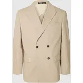 Selected Slhrelaxed- Finn Pinstriped Db Blz - Beige - 48