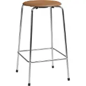 Fritz Hansen High Dot counter stool 4 jalkaa Wild walnut nahka-kromi