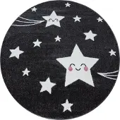 Adana Carpets Pyöreä matto lastenhuoneeseen Kids harmaa 0610, 160x160 cm