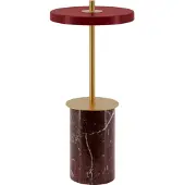 UMAGE LED-ladattava pöytävalaisin Asteria Move Mini, punainen, 26 cm IP44 himmennettävä, Punainen, Olohuone/ruokailutila, Kivi, Design