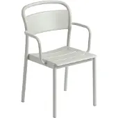 Muuto Linear steel armchair -käsinojallinen tuoli Grey (RAL 7044)