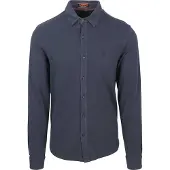 Superdry for man. M4011000A Vintage worn navy piqué shirt (XXL), Casual, Cotton, Long sleeve