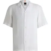 BOSS for man. 50546244 White Rayer Shirt (L), Casual, Linen, Short sleeve