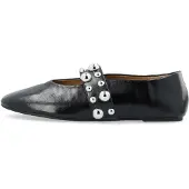 Bianco Bialuna Studded Ballet Flat Faux Leather - Black - 41