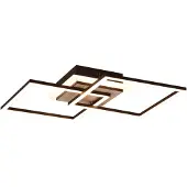 TRIO Giro LED kattovalaisin neliö 57cm 2700-6000K 25W mattamusta/puu