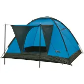 High Peak Beaver 3P 10167 3-Person Dome Camping Tent, Blue-Gray, with Awning and Weather-Resistant Floor, Water Column 1500 mm