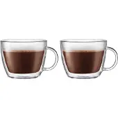 Bodum Bistro tuplaseinäinen lattekuppi kädensijalla 45 cl 2-pakkaus