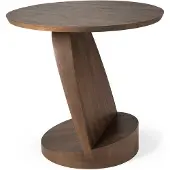 Ethnicraft Oblic sivupöytä Ø 52 cm Ruskeaksi petsattu tiikki