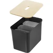 Orthex SmartStore Collect -lajittelusetti vanerikannella, 76 L, musta
