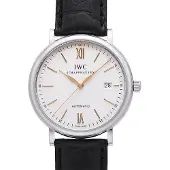 IWC Miesten kello IW356517 Portofino Hopea/Nahka Ø40 mm