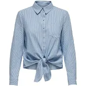 ONLY Onllecey Ls Knot Shirt Noos Wvn - Blue - XS
