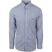 Gant for man. 3000140 Poplin shirt Regular Fit Banker Stripe blue (4XL), Casual, Cotton, Long sleeve