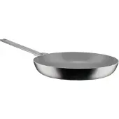 Alessi Frying Pan In Several Layers Mat Handle With Pvd Coating Ceramic Non-Stick Inside Induction - Silver - D28CM