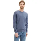 Tom Tailor Basic V-Neck Knit - Navy - XXL