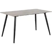 Ebuy24 Wicklow suorakulmainen ruokapöytä, harmaa keramiikka, 140×80 cm