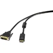 Assmann DisplayPort-kaksoislinkkikaapeli DVI-D (M) DisplayPortiin (M) 2 m valetut, mustat pyälletyt ruuvit - DIGITUS