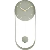 Karlsson Wall Clock Pendulum Charm Steel White - Green - 23X6X53CM