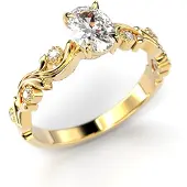 Festive Feeniks Lux Oval timanttisormus keltakulta 0.56ct 14-716-056-KK-LABGVS1