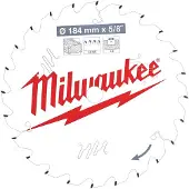 Milwaukee Katkaisuterä puulle 4932471378; 184x15,87x1,6 mm; Z24; 15°