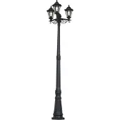 QAZQA Klassinen ulkopylväs musta 217 cm IP44 - New Haven Hammered