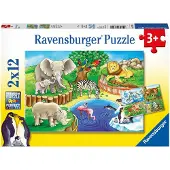 Ravensburger Palapeli Eläintarhan Eläimet 2x12