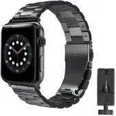 CaseOnline Rannekoru ruostumatonta terästä Apple Watch 6 (44mm) - musta
