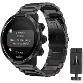 CaseOnline Kellon ranneke ruostumatonta terästä Suunto 7 - Musta