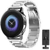 CaseOnline Rannekoru ruostumatonta terästä Samsung Galaxy Watch Active - hopea