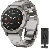 CaseOnline Rannekoru titaani Garmin Fenix 6X - Hopea