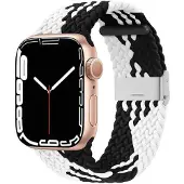 CaseOnline Punottu elastinen rannekoru Apple Watch 7 (41mm) - blackwhite