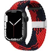 CaseOnline Punottu elastinen rannekoru Apple Watch 7 (41mm) - redblack