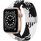 CaseOnline Punottu elastinen rannekoru Apple watch 6 (40mm) - blackwhite