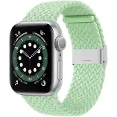 CaseOnline Punottu elastinen rannekoru Apple watch 6 (44mm) - pistachio