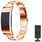 CaseOnline Rannekoru ruostumatonta terästä FITBIT Charge 3 - Rosè