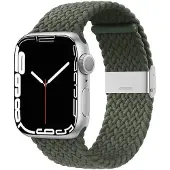 CaseOnline Punottu elastinen rannekoru Apple Watch 7 (45mm) - Army