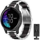 CaseOnline Rannekoru ruostumatonta terästä Garmin Venu - hopea / fi