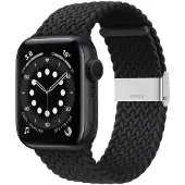 CaseOnline Punottu elastinen rannekoru Apple watch 6 (44mm) - musta