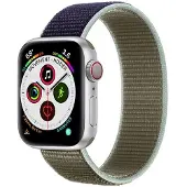 CaseOnline Apple Watch 5 (44 mm) nylonrannekoru - Khaki Blue