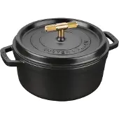 Staub Buster+Punch pyöreä pata 24 cm, messinkinupilla